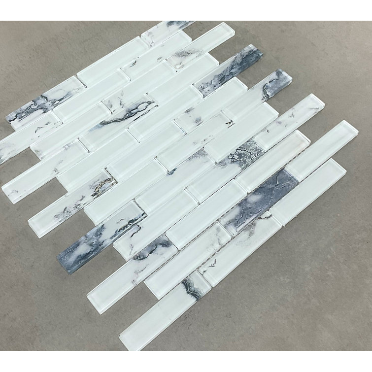 Art Craft 12" x 13.75" Marble Effect Glass Mosaic Wall Tile