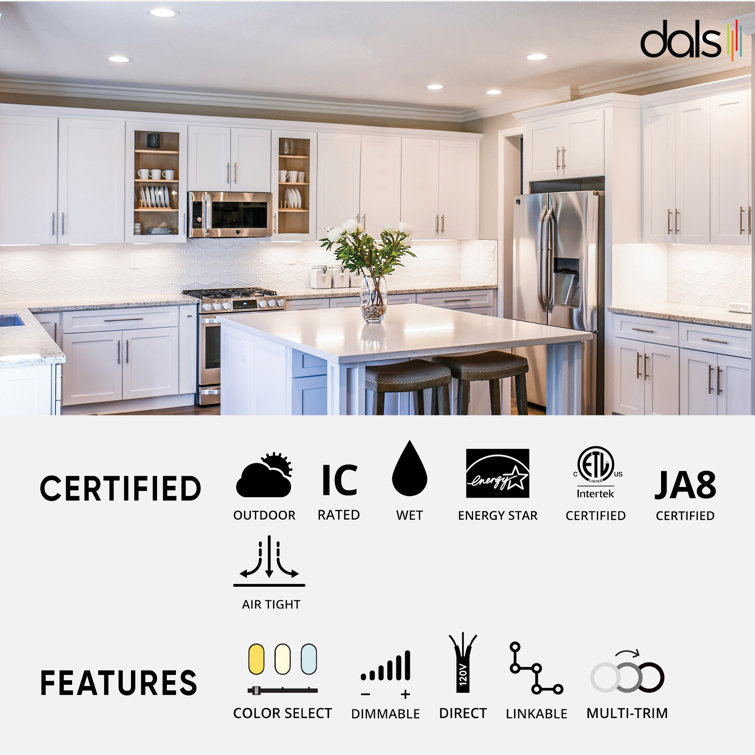 Satin Nickel and Black LED Recessed Lighting Kit