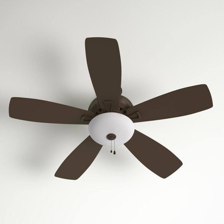 52" Metallic Matte Bronze Ceiling Fan with Reversible Walnut Blades and LED Light