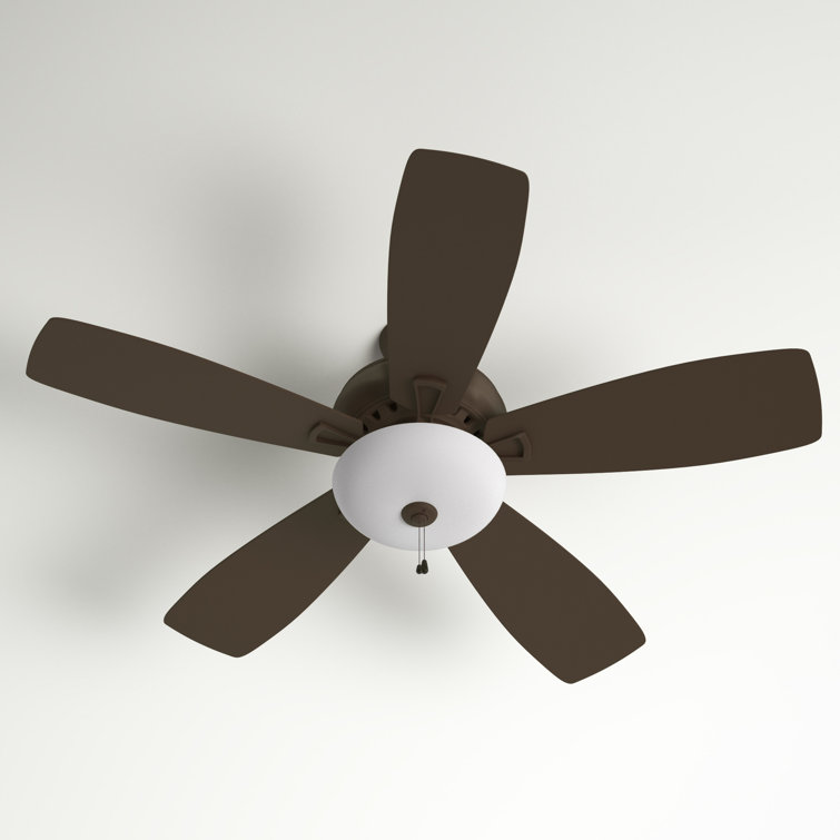 52" Metallic Matte Bronze Ceiling Fan with Reversible Walnut Blades and LED Light