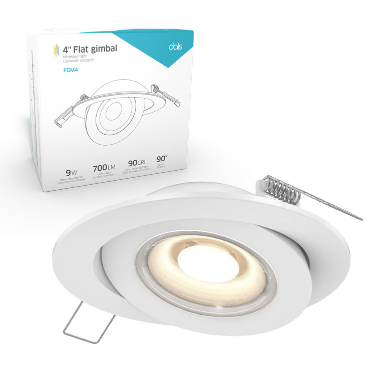 4'' White LED Recessed Lighting Kit with Adjustable Gimbal