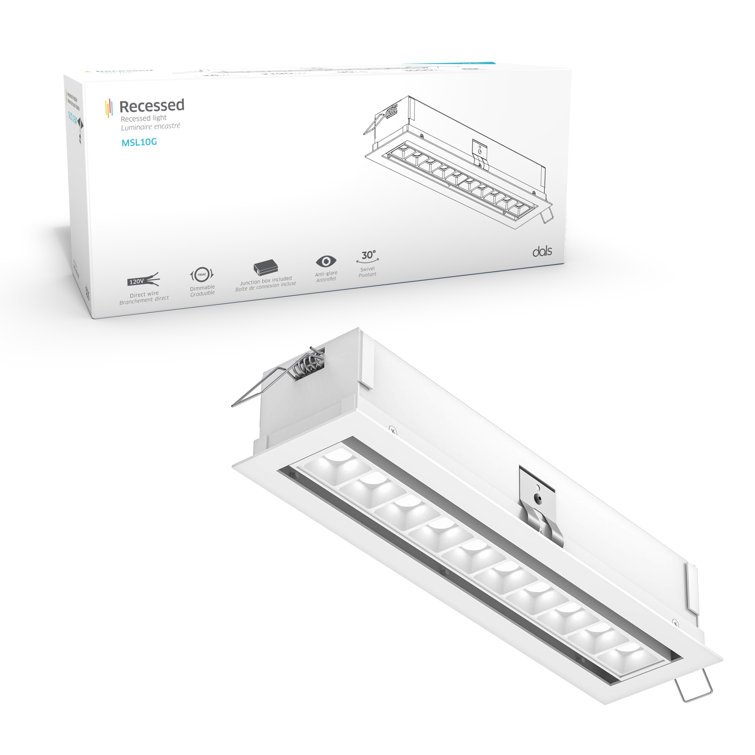 12-Light White Aluminum Adjustable Recessed Downlight