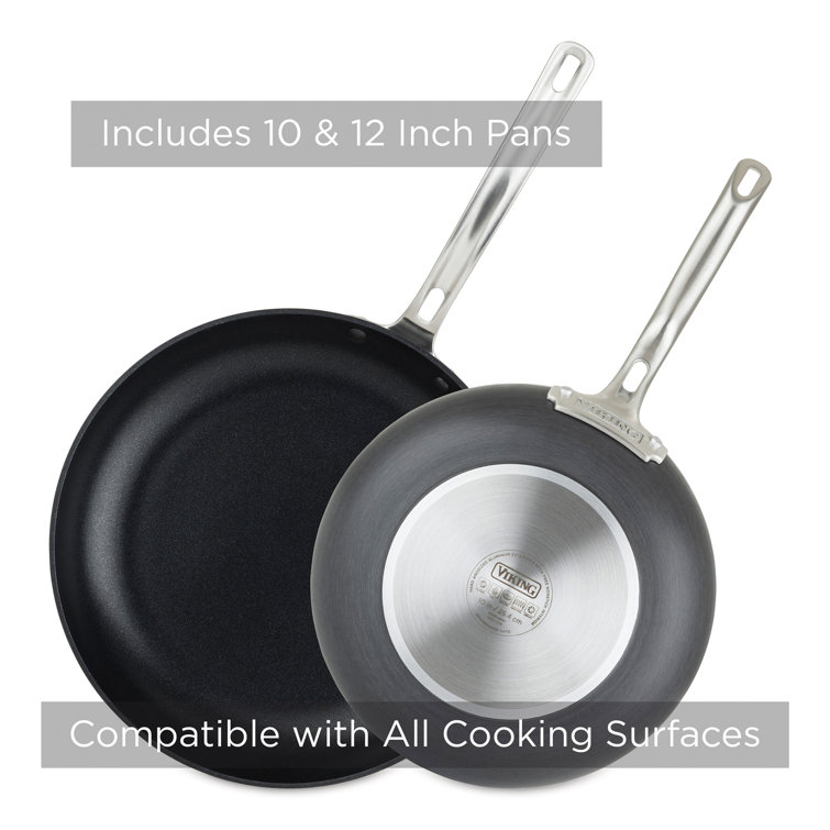 Viking Hard Anodized Nonstick 2-Piece Fry Pan Set with Stainless Steel Handles