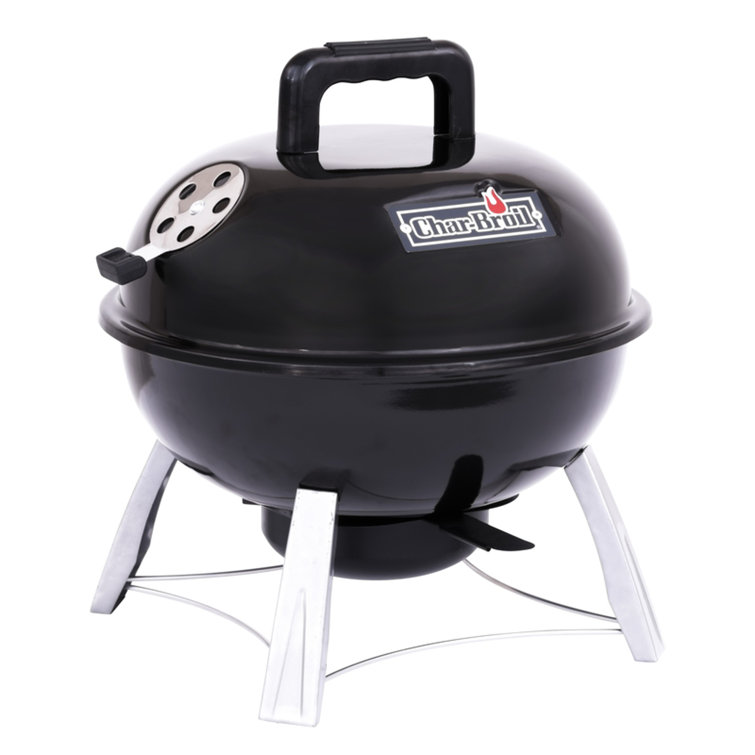 Black Steel 14-Inch Portable Kettle Charcoal Grill