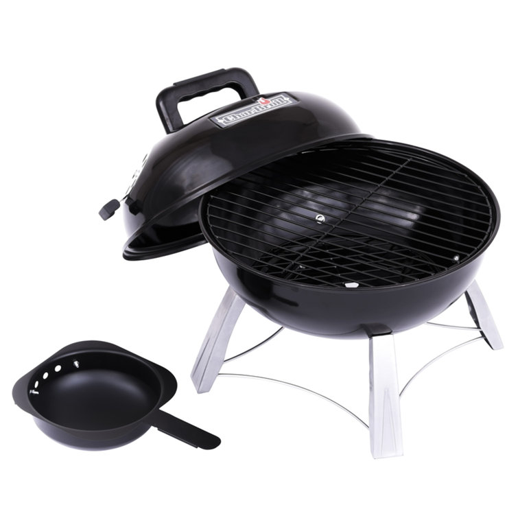 Black Steel 14-Inch Portable Kettle Charcoal Grill