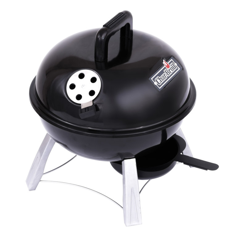 Black Steel 14-Inch Portable Kettle Charcoal Grill
