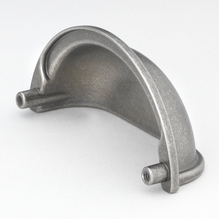 Polished Nickel Traditional Cup Pull with Mounting Hardware