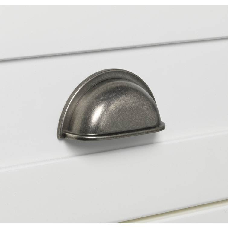 Polished Nickel Traditional Cup Pull with Mounting Hardware