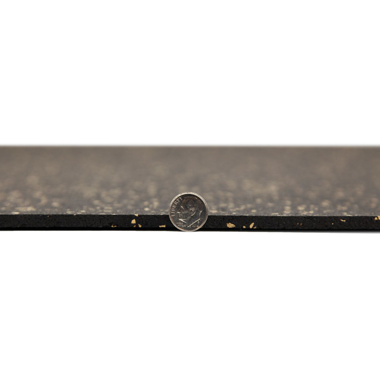 Black and Blue 48'' x 120'' Recycled Rubber Gym Flooring Mat
