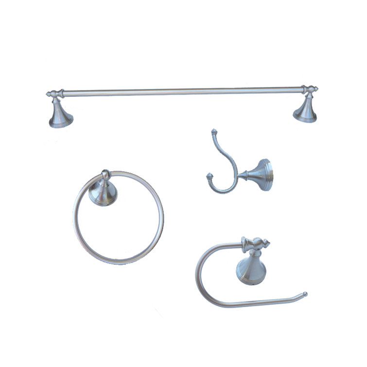 Annchester Chrome 4-Piece Polished Bathroom Hardware Set