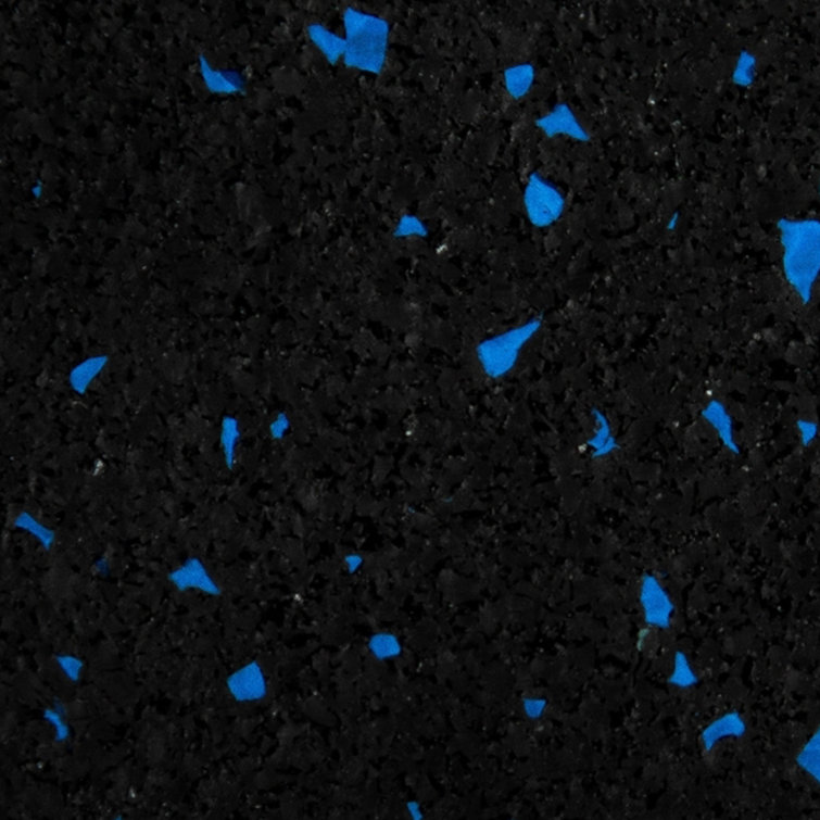 Black and Blue 48'' x 120'' Recycled Rubber Gym Flooring Mat
