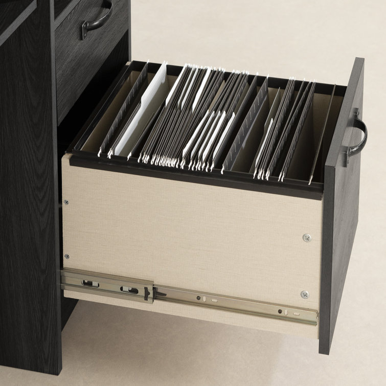 Gray Oak Computer Desk with Drawer and Keyboard Tray