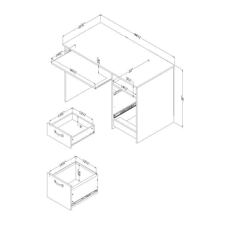 Nordik Oak Computer Desk with Drawer and Keyboard Tray
