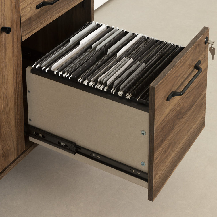 South Shore Flam 44'' Natural Walnut Multi-Function Secretary Desk