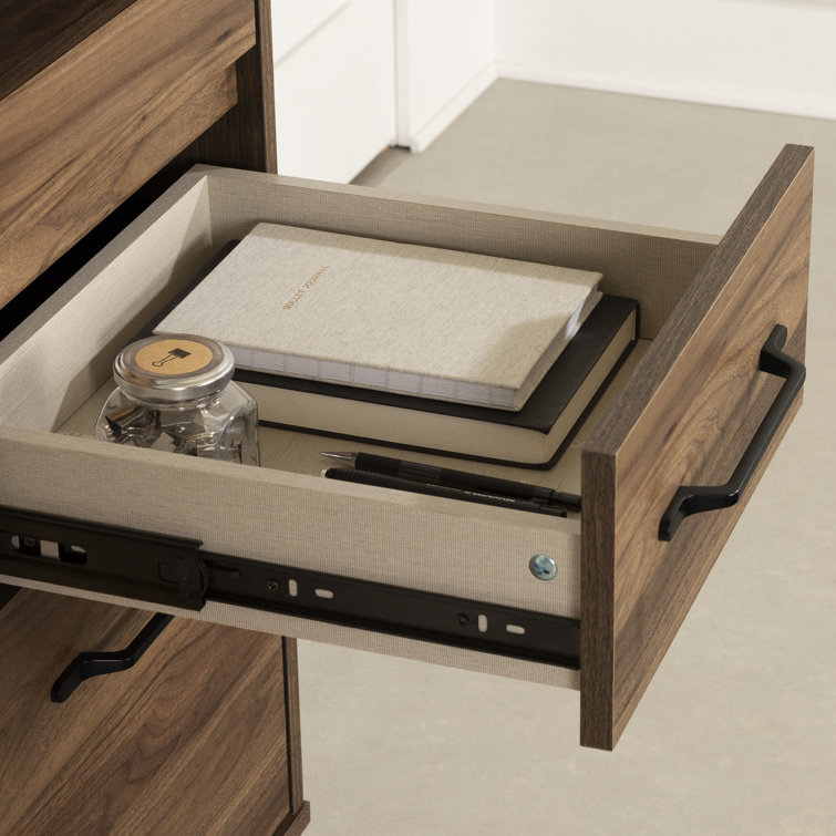South Shore Flam 44'' Natural Walnut Multi-Function Secretary Desk