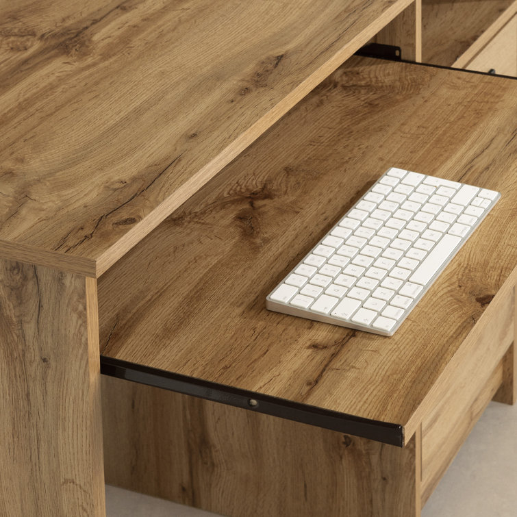 Nordik Oak Computer Desk with Drawer and Keyboard Tray