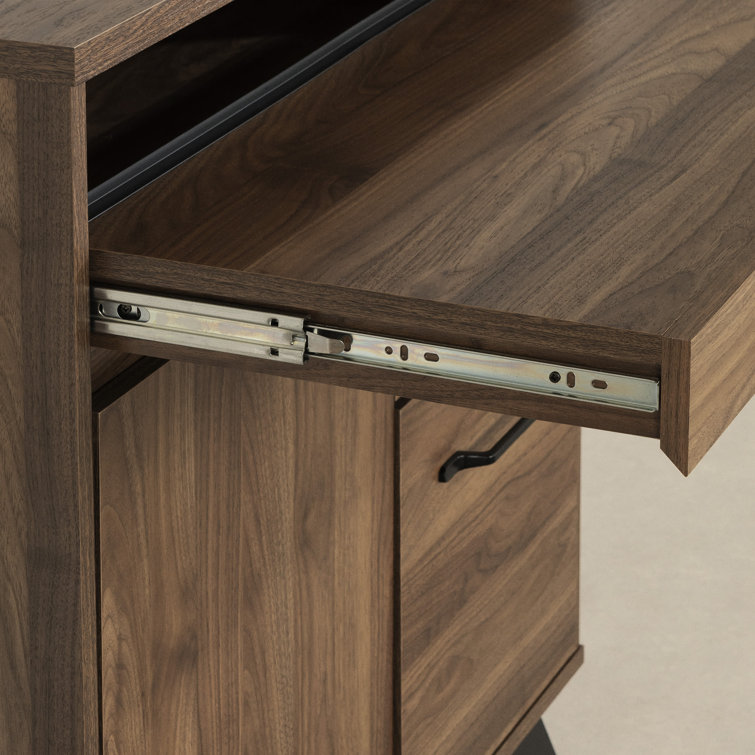 South Shore Flam 44'' Natural Walnut Multi-Function Secretary Desk
