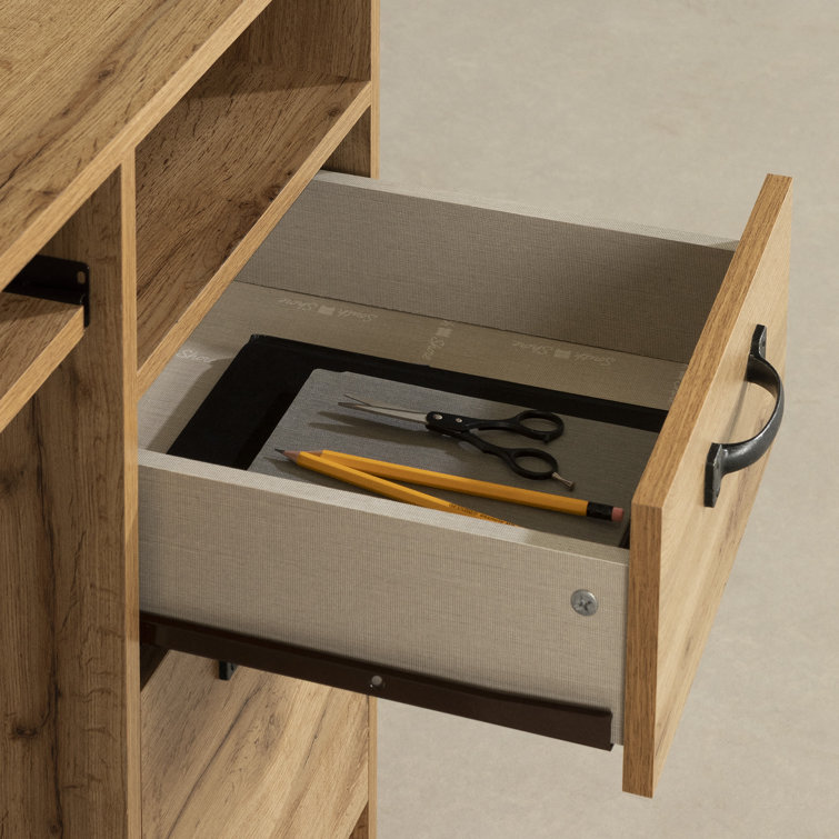 Nordik Oak Computer Desk with Drawer and Keyboard Tray