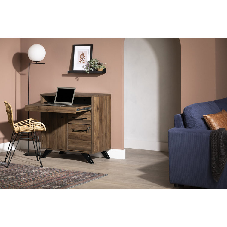 South Shore Flam 44'' Natural Walnut Multi-Function Secretary Desk