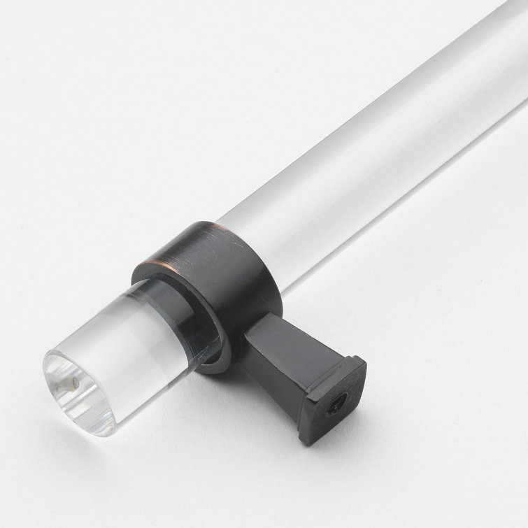 Clear Acrylic and Oil Rubbed Bronze Bar Pull with Mounting Hardware