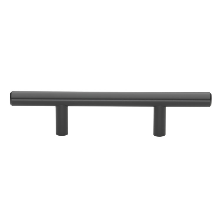 Matte Black Steel Modern Cabinet Bar Pull with Mounting Hardware