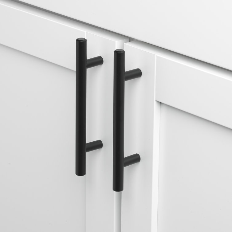 Matte Black Steel Modern Cabinet Bar Pull with Mounting Hardware
