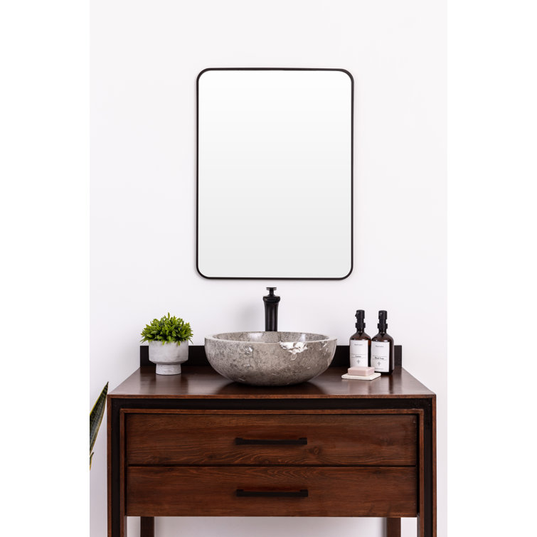 Gray Marble Circular Vessel Bathroom Sink, 16-inch