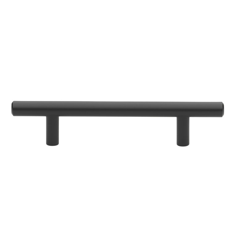 Matte Black Steel Modern Cabinet Bar Pull with Mounting Hardware