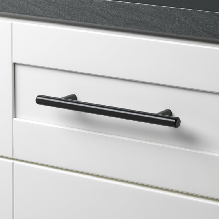 Matte Black Steel Modern Cabinet Bar Pull with Mounting Hardware