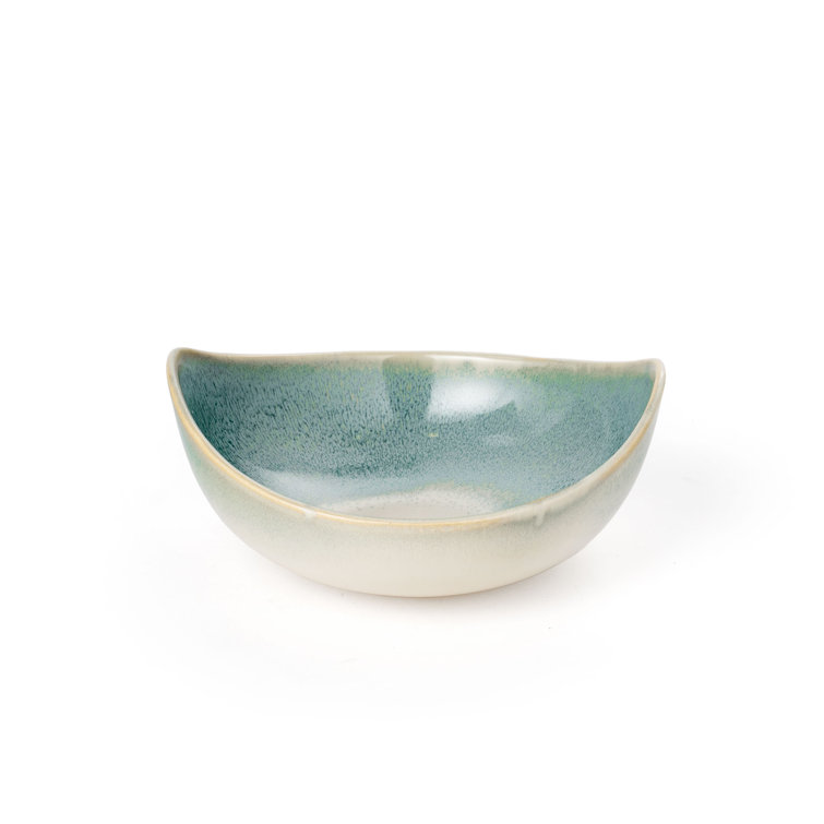 Coastal Charm Green and White Ceramic Nesting Bowls - Set of 3