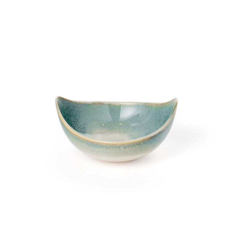 Coastal Charm Green and White Ceramic Nesting Bowls - Set of 3