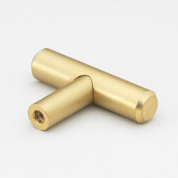 Satin Gold 2" T-Handle Steel Cabinet Knob