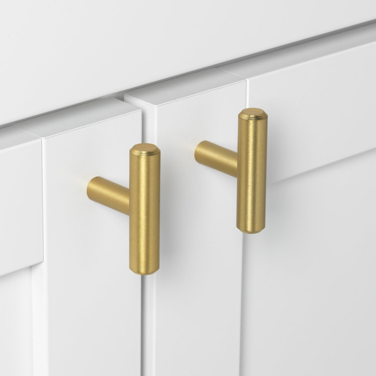 Satin Gold 2" T-Handle Steel Cabinet Knob