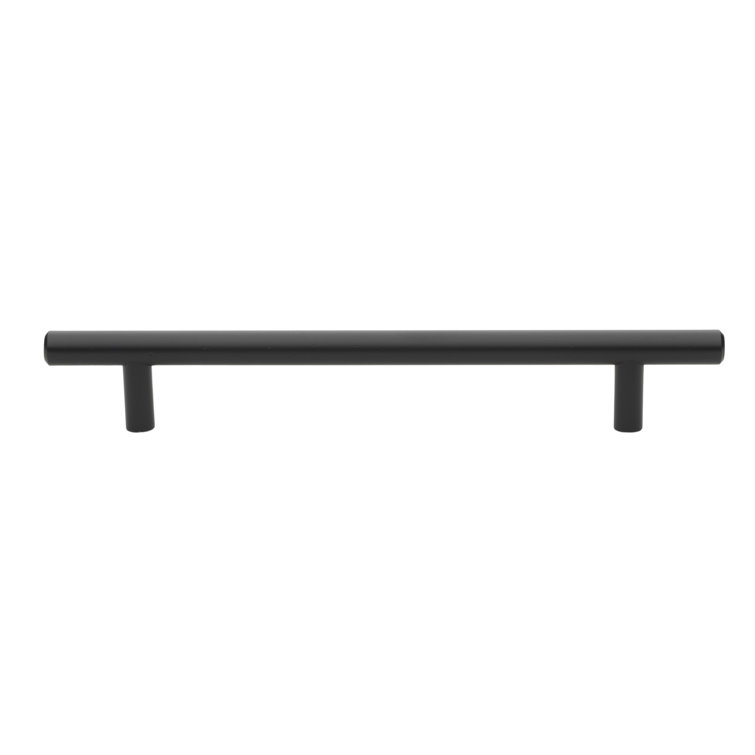 Matte Black Steel Modern Cabinet Bar Pull with Mounting Hardware