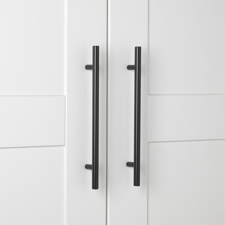Matte Black Steel Modern Cabinet Bar Pull with Mounting Hardware