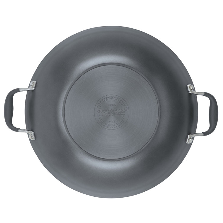 14-Inch Moonstone Hard Anodized Nonstick Wok with Lid