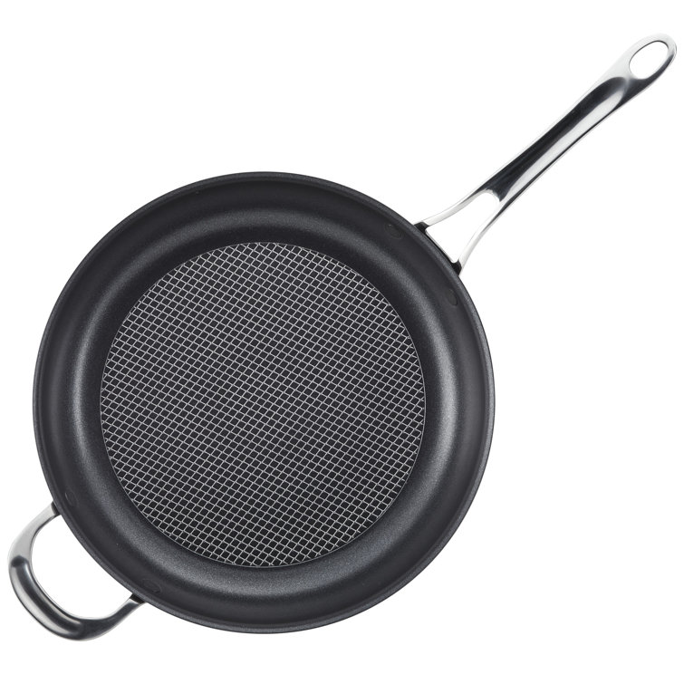 12-Inch Black Stainless Steel Nonstick Fry Pan with Lid