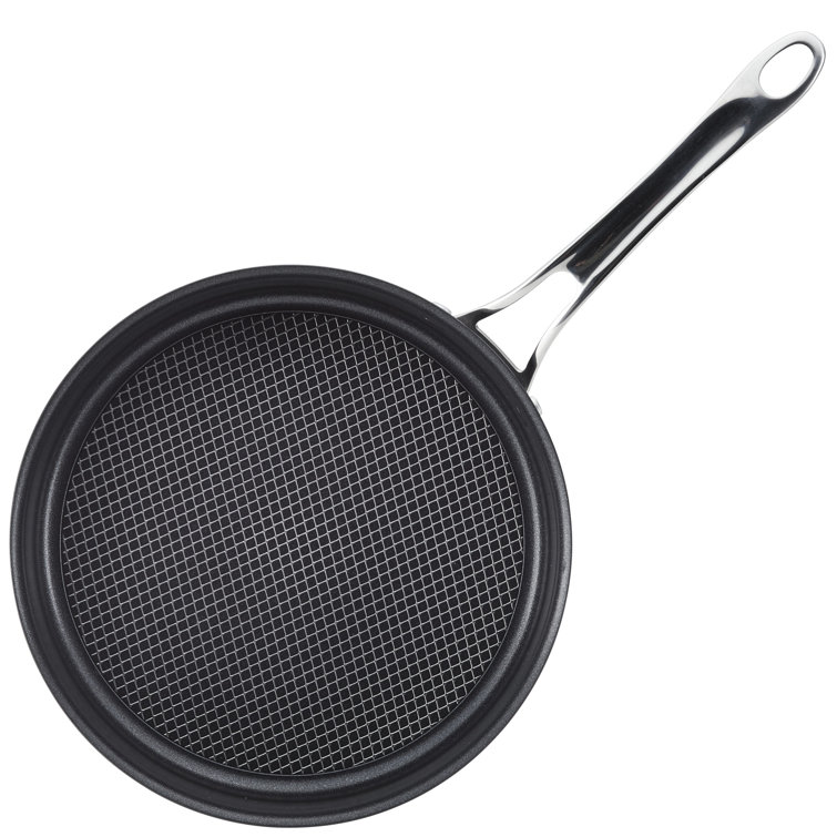 Black Nonstick Aluminum and Stainless Steel Sauté Pan with Lid, 3.5-Quart