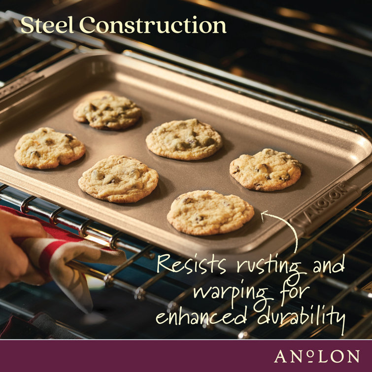Bronze Nonstick Sheet Pan Set with Silicone Grips, 2-Piece