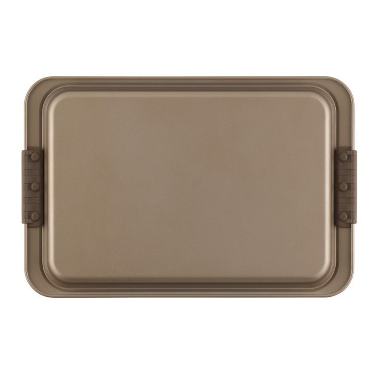 Bronze Nonstick Sheet Pan Set with Silicone Grips, 2-Piece