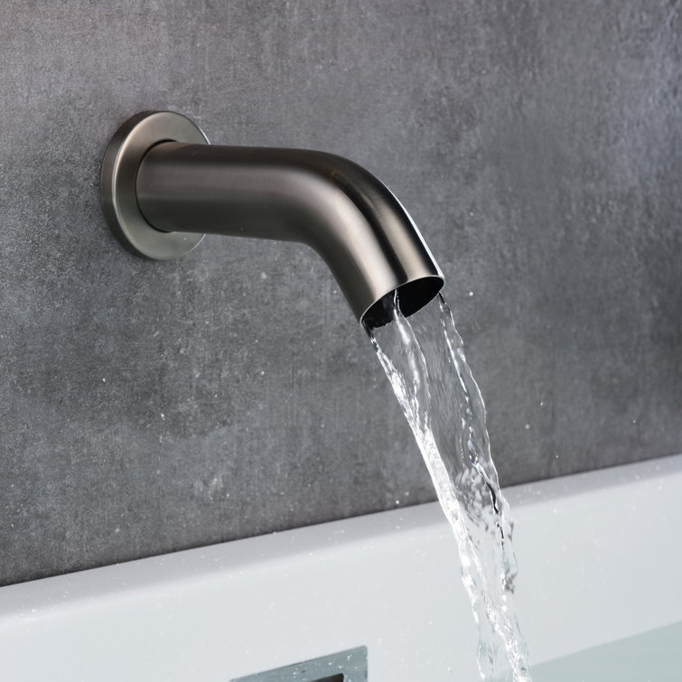 Brushed Nickel Wall Mounted Rain Shower System with Tub Faucet