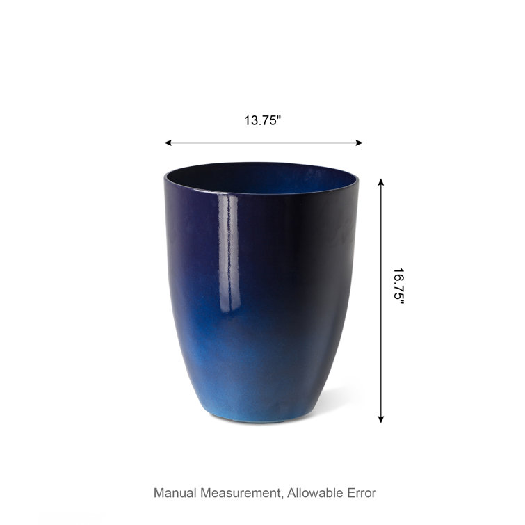 Cobalt Blue Tall Faux Ceramic Planter Set