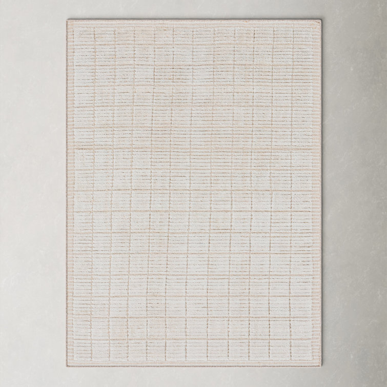 Jacey Light Beige and Cream Hand-Knotted Wool Runner Rug