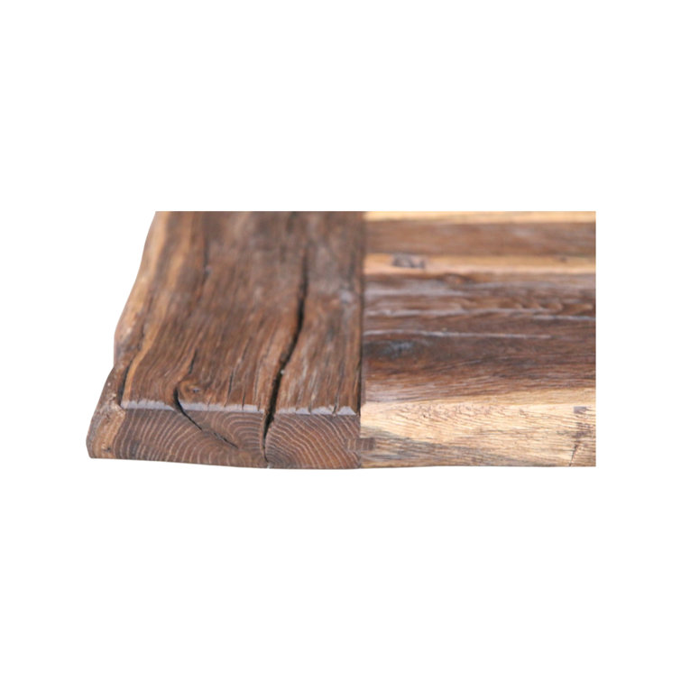 Roldvin Farmhouse Oak Solid Wood Rectangular Dining Table