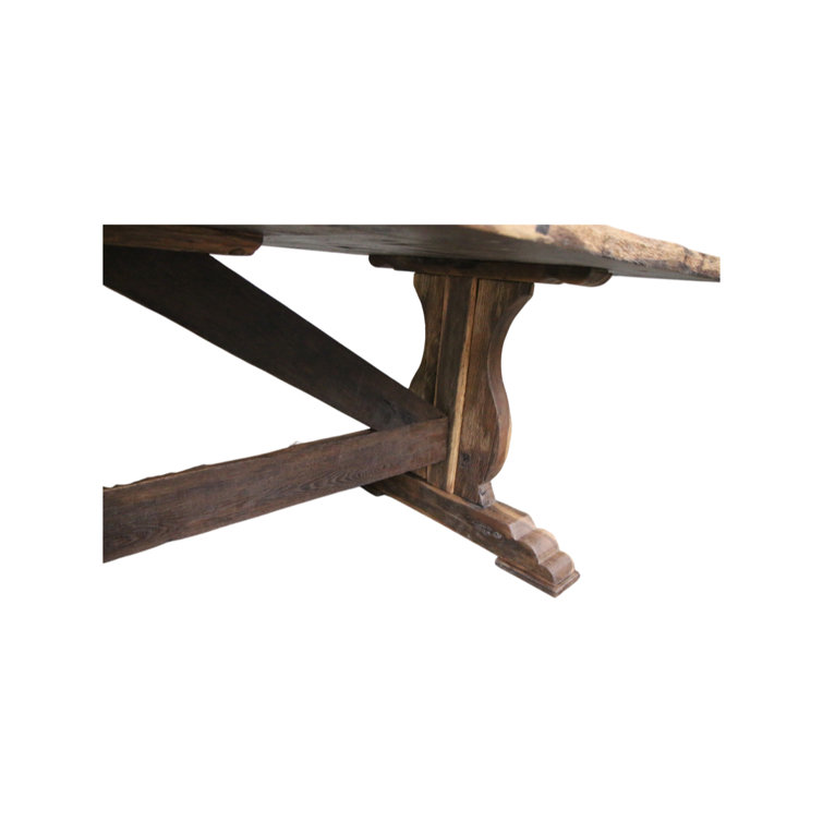 Roldvin Farmhouse Oak Solid Wood Rectangular Dining Table