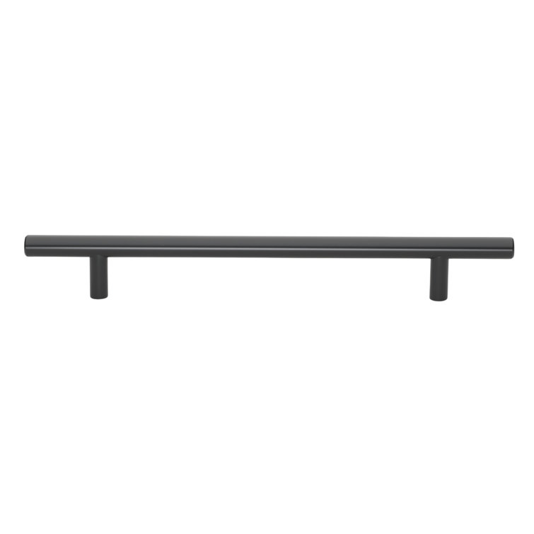 Matte Black Steel Modern Cabinet Bar Pull with Mounting Hardware