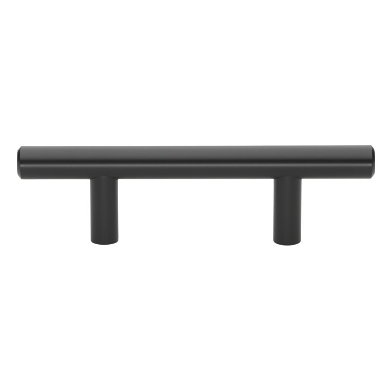 Matte Black Steel Modern Cabinet Bar Pull with Mounting Hardware