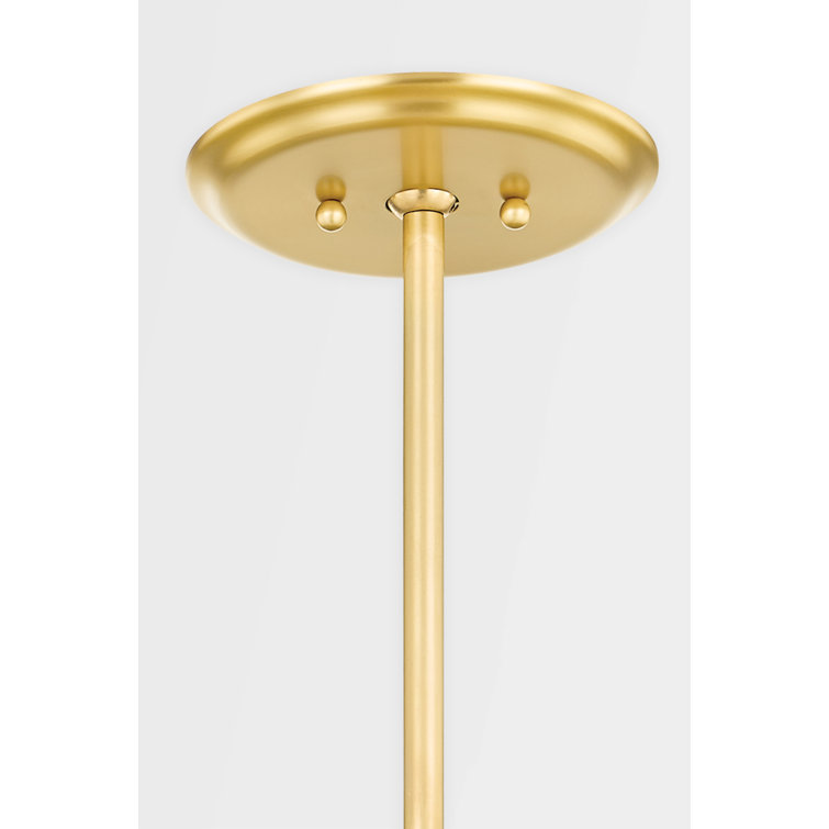 Perla Aged Brass Globe Pendant with Opal Matte Glass & Crystal Accents