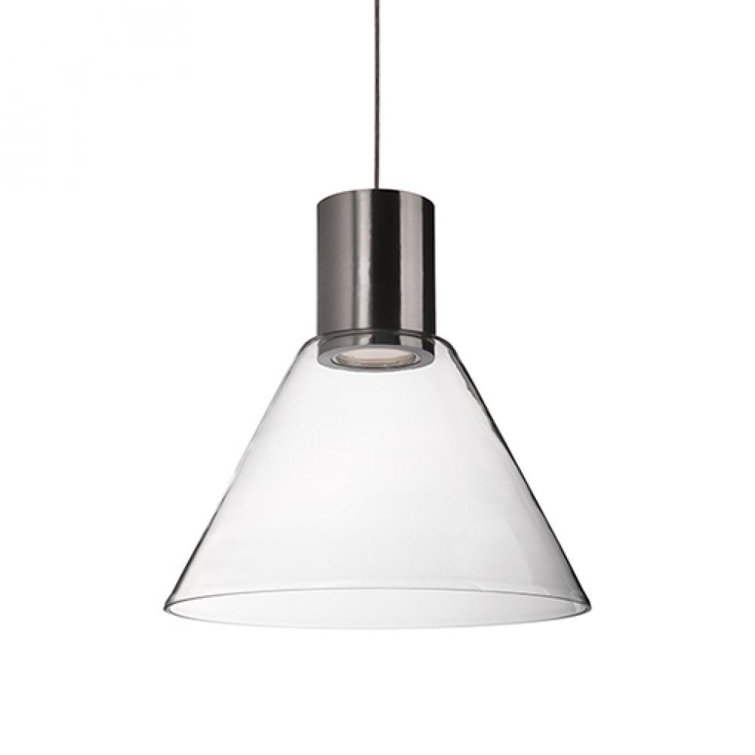 Vanier Refined Brushed Nickel LED Pendant with Clear Glass