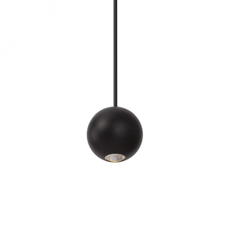 Black Glass Globe LED Pendant Light